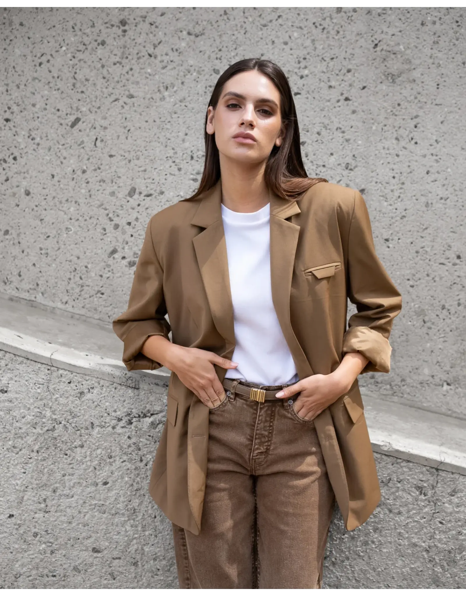 MARCH23 BLAZER NAPLES COOLWOOL OLIVE