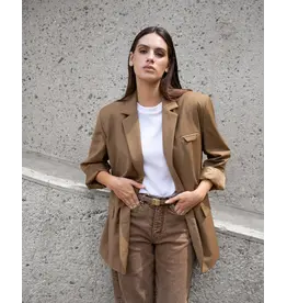 MARCH23 BLAZER NAPLES COOLWOOL OLIVE