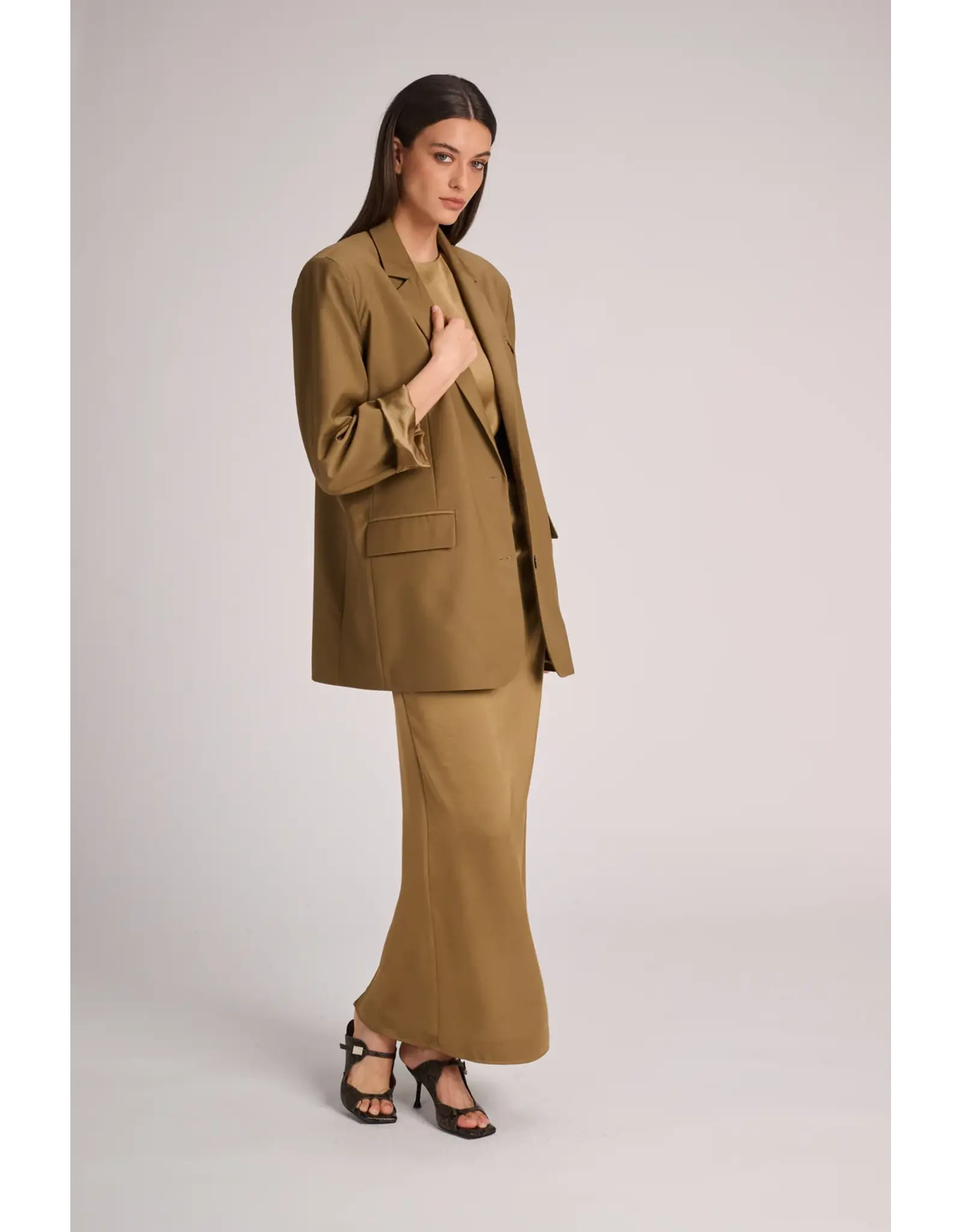 MARCH23 BLAZER NAPLES COOLWOOL OLIVE