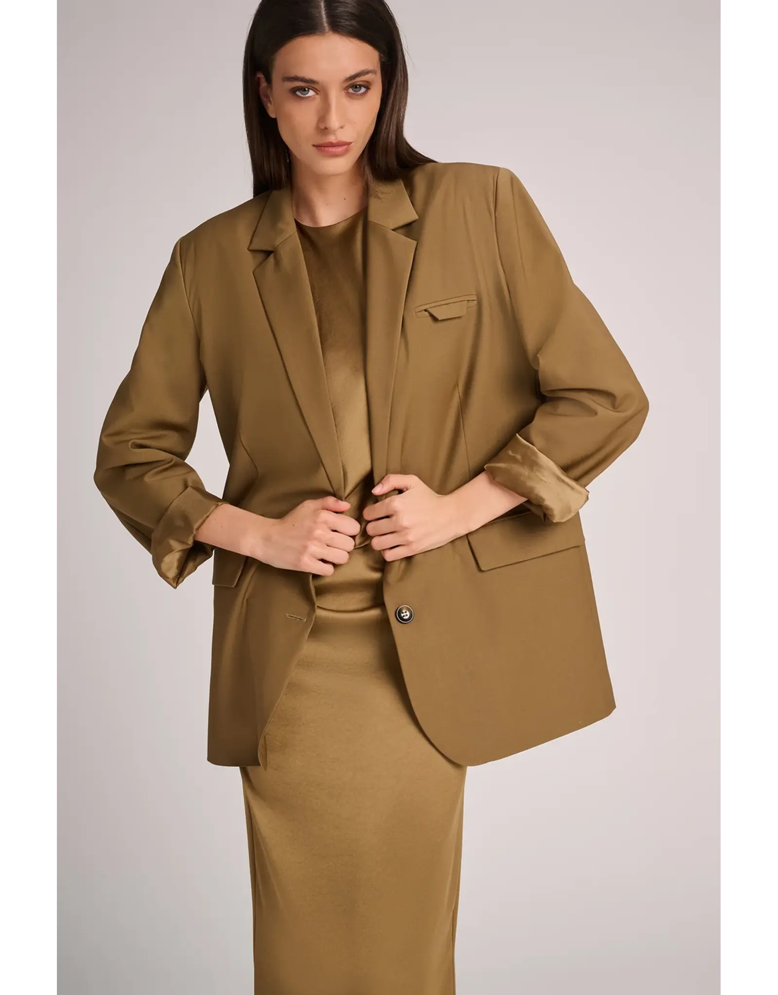 MARCH23 BLAZER NAPLES COOLWOOL OLIVE