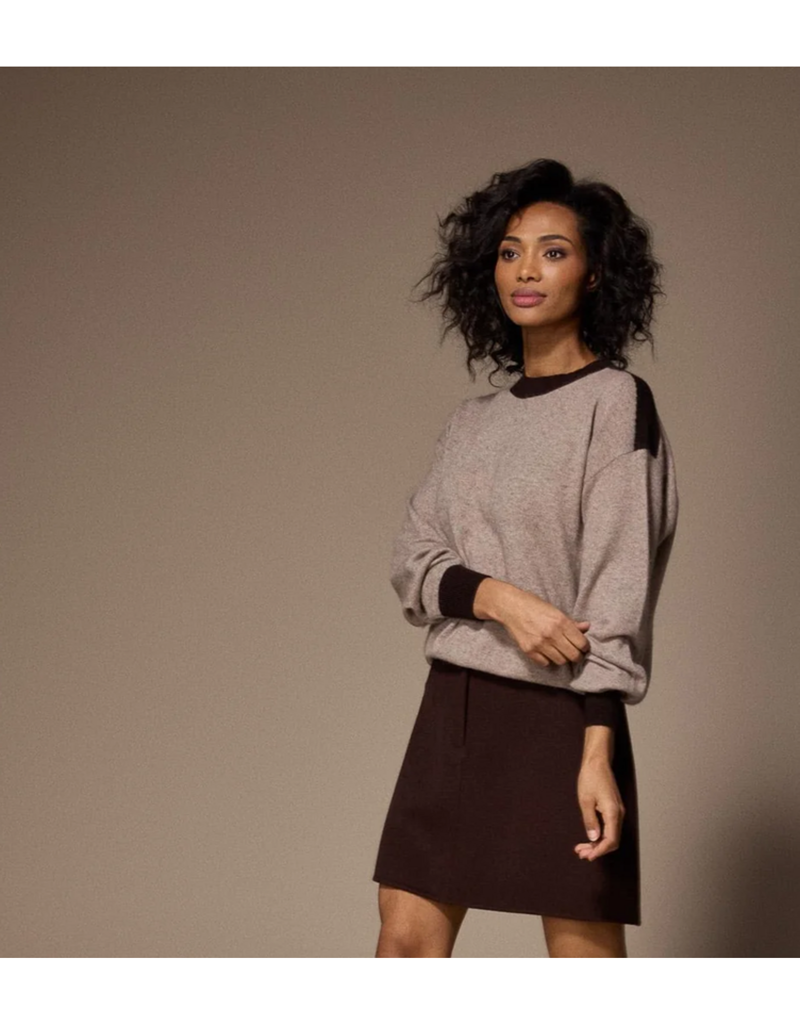 LALOTTI LINO SKIRT BROWN