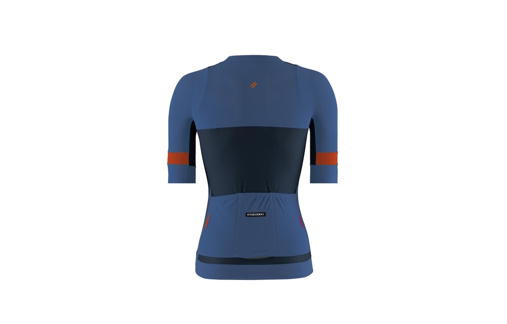 Etxeondo Fietsshirt Mendia - Blauw/Oranje