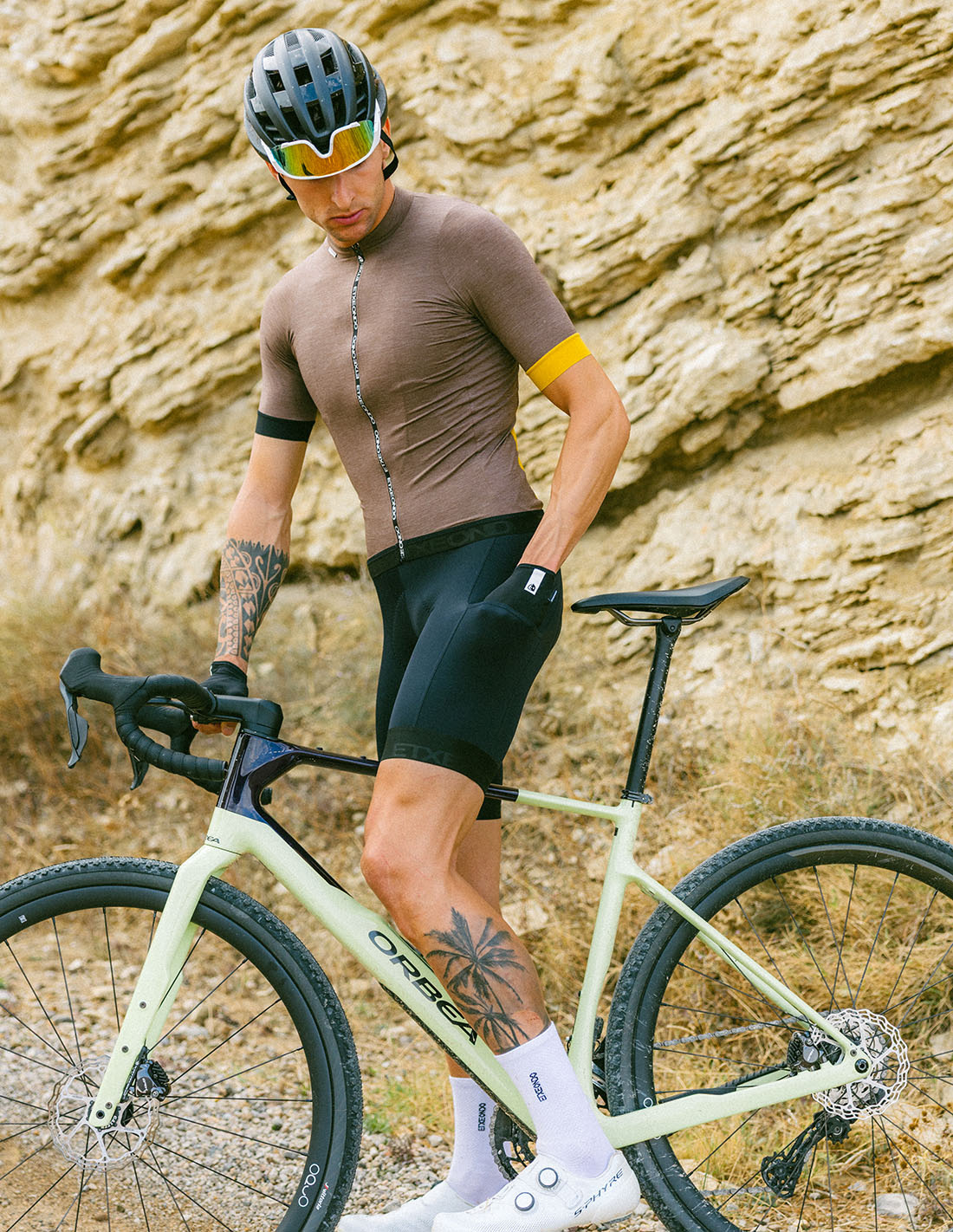 Etxeondo Fietsshirt Baso - Melange Brown - Heren