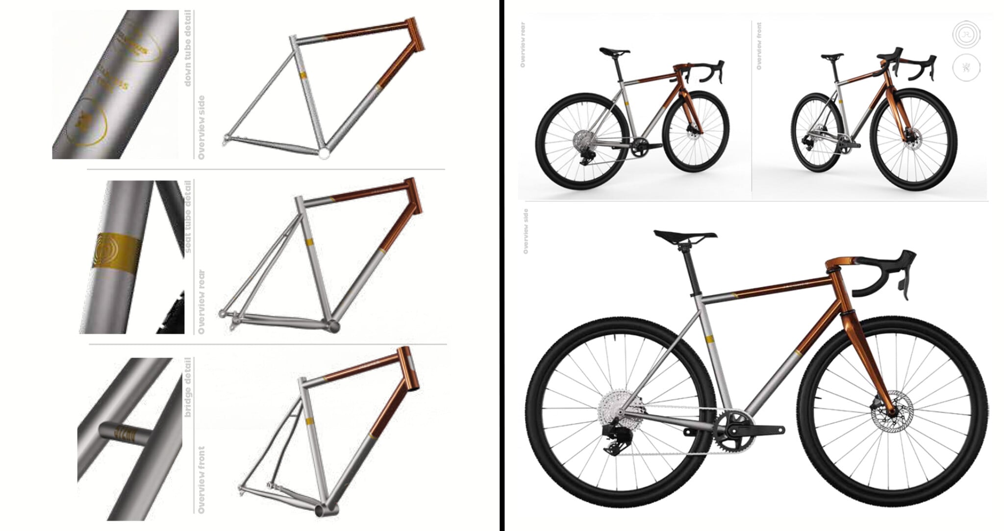 Jaegher racefiets en gravelbike in verschillende kleuren