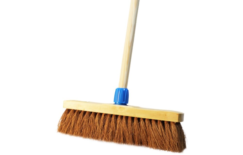 Keerborstel coco 33 cm met steelhouder