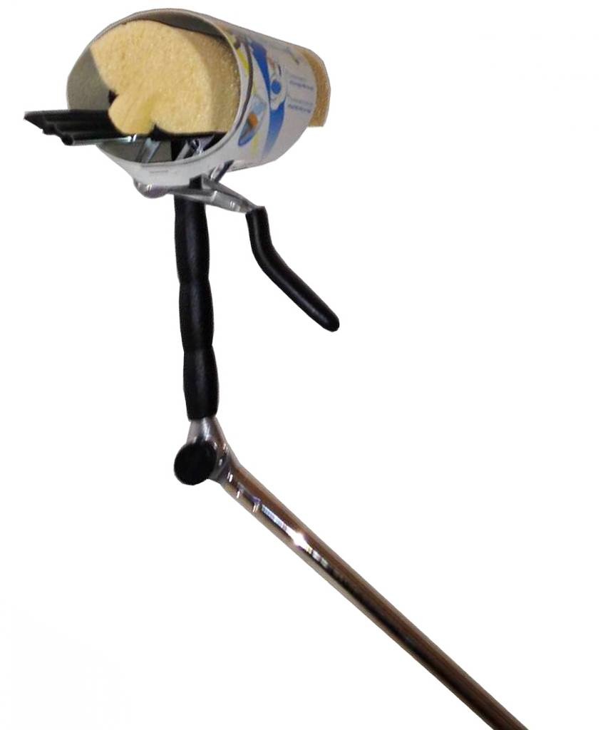 Raamwasser met spons en aftrekker telescoopsteel