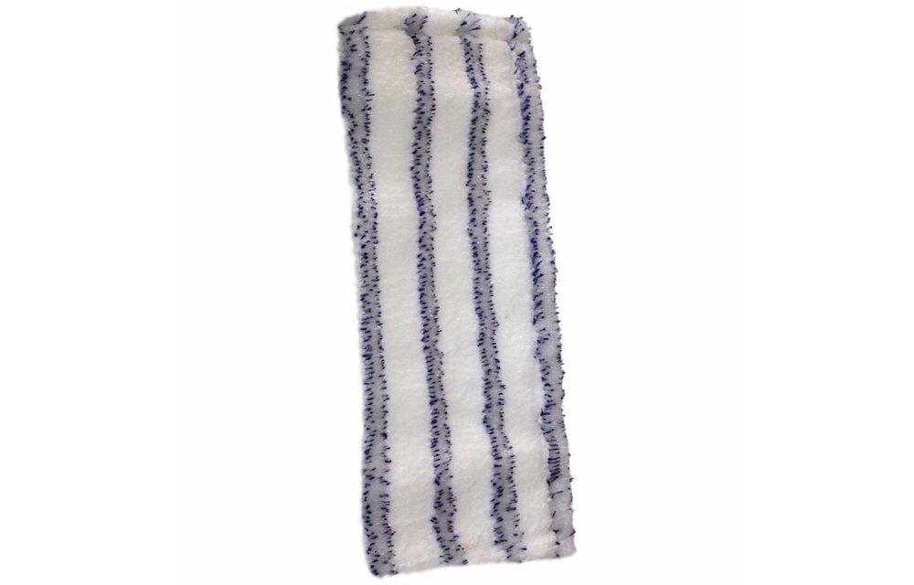 Vloermop doek Soft microfiber 45 cm. (Wit/blauw)