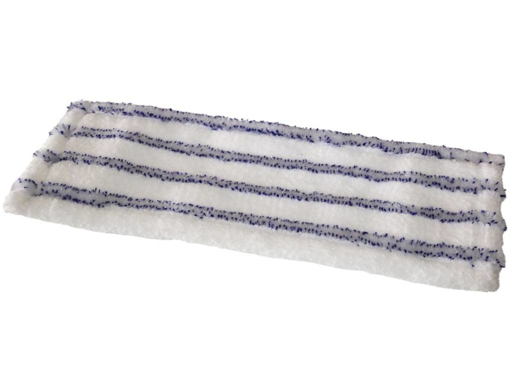 Vloermop doek Soft microfiber 45 cm. (Wit/blauw)