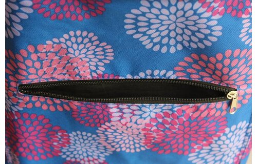 Boodschappentrolley Bloemprint blauw 48 L