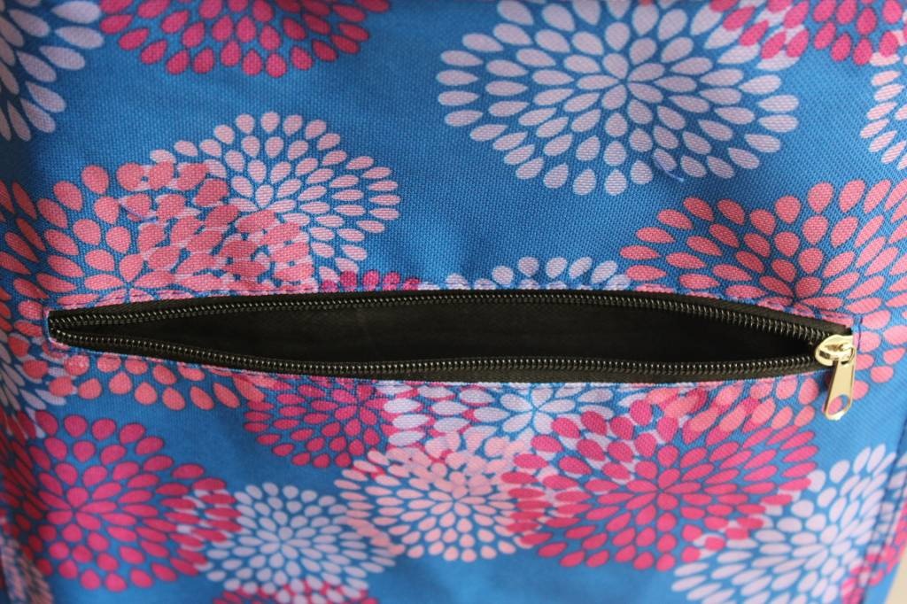 Boodschappentrolley Bloemprint blauw 48 L