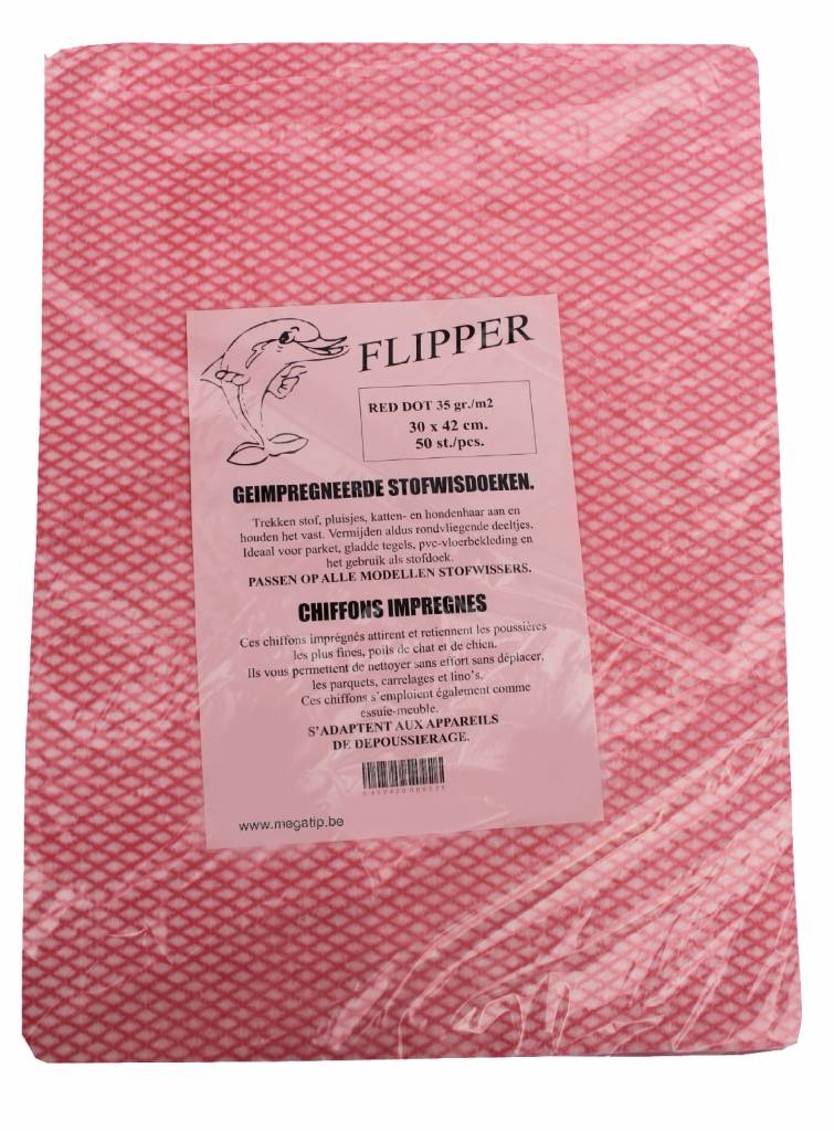Stofwisdoekjes red dot 30x42 cm. 50 stuks