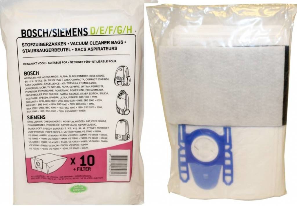 BOSCH / SIEMENS type D / E / F / G / H, Stofzuigerzakken
