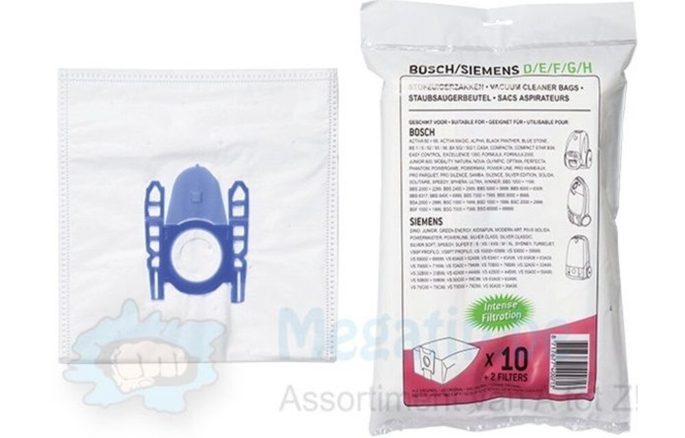 BOSCH / SIEMENS type D / E / F / G / H, Stofzuigerzakken