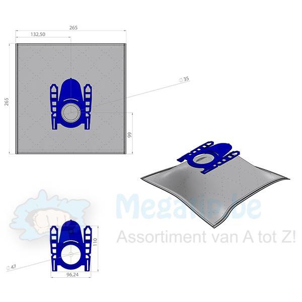 BOSCH / SIEMENS type D / E / F / G / H, Stofzuigerzakken