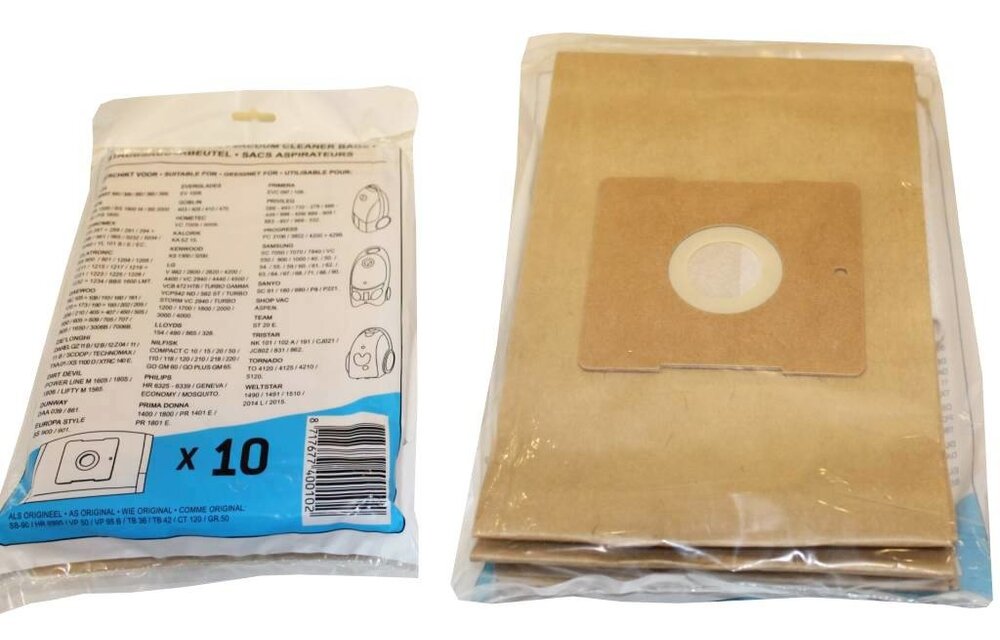 UNI-BAG: Philips / A E G / DAEWOO / SAMSUNG / Nilfisk / Tristar / Primera / Kalorik Papieren Stofzuigerzakken