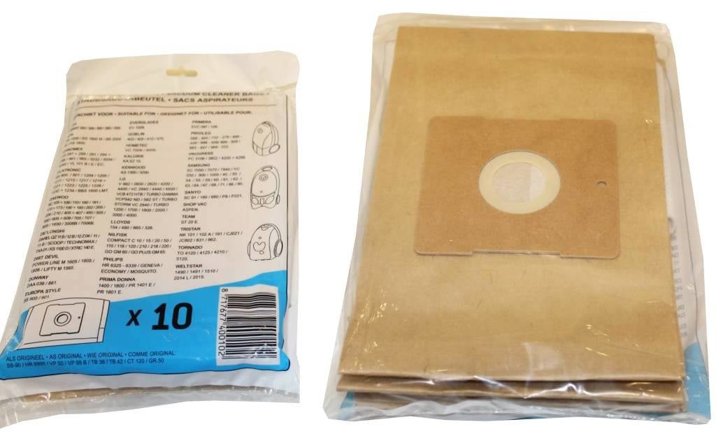 UNI-BAG: Philips / A E G / DAEWOO / SAMSUNG / Nilfisk / Tristar / Primera / Kalorik Papieren Stofzuigerzakken