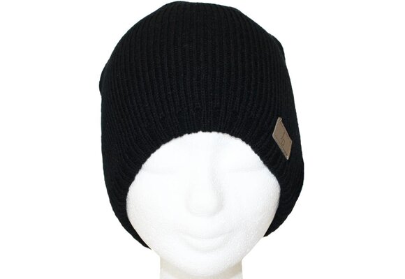 Muts gebreid zwart met Logo