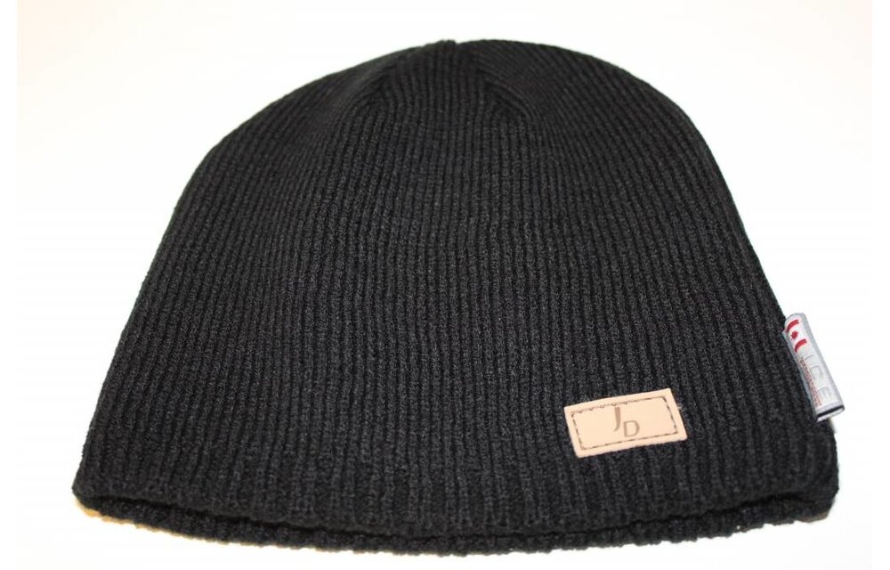 Muts gebreid zwart met Logo