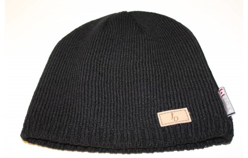 Muts gebreid zwart met Logo