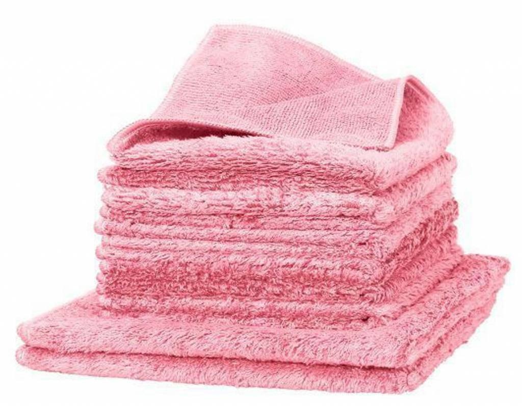 Microvezel Duplex doekjes roos 8 delige set