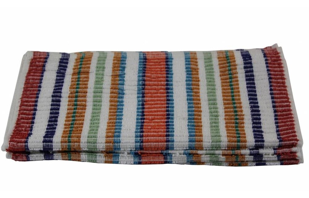 Badstof vaatdoek Multicolor 33 x 33 cm. set van 5 stuks