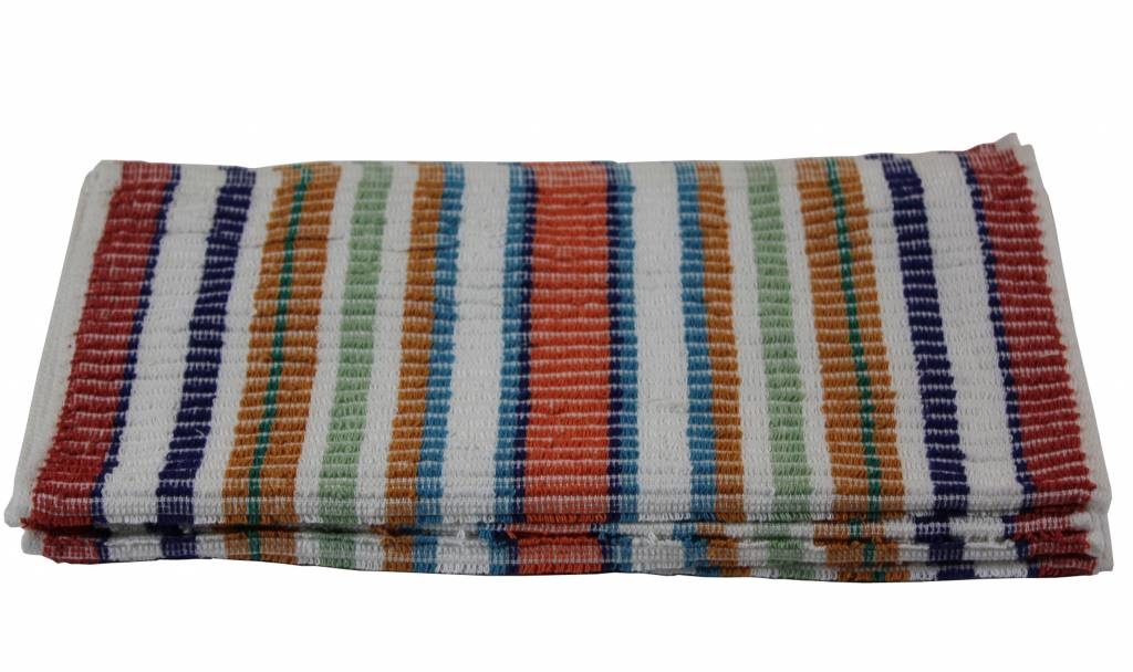 Badstof vaatdoek Multicolor 33 x 33 cm. set van 5 stuks