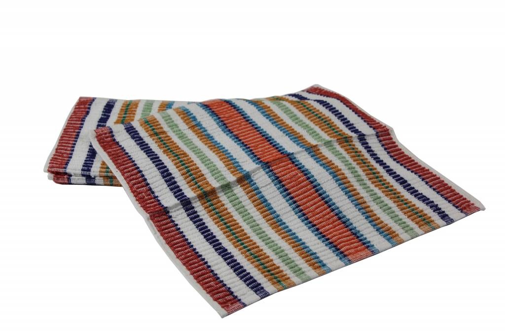 Badstof vaatdoek Multicolor 33 x 33 cm. set van 5 stuks