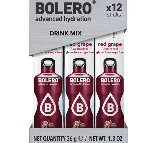 Bolero  Sticks (Sachets), smaak Red Grape (12x3 gram)