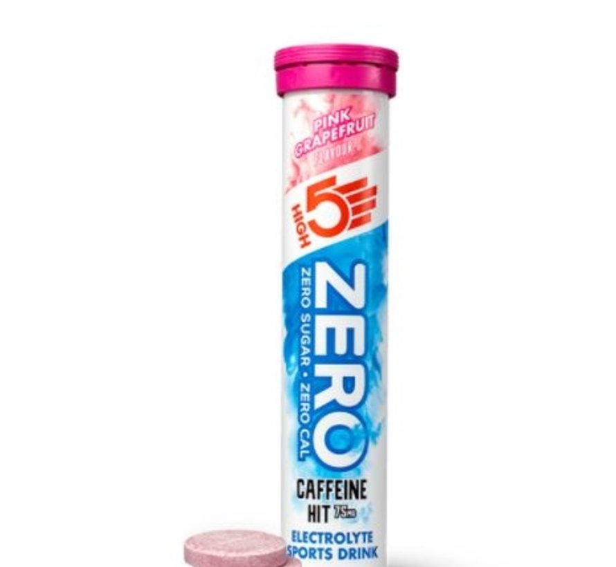 Zero active Hydration drink cafeïne hit, 1 tube met 20 tabletten, pink grapefruit.