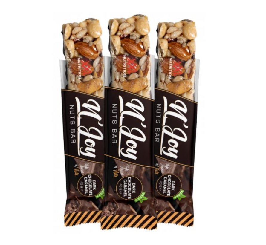 N'Joy Nuts Bar dark chocolate caramel reep 1x40 gram