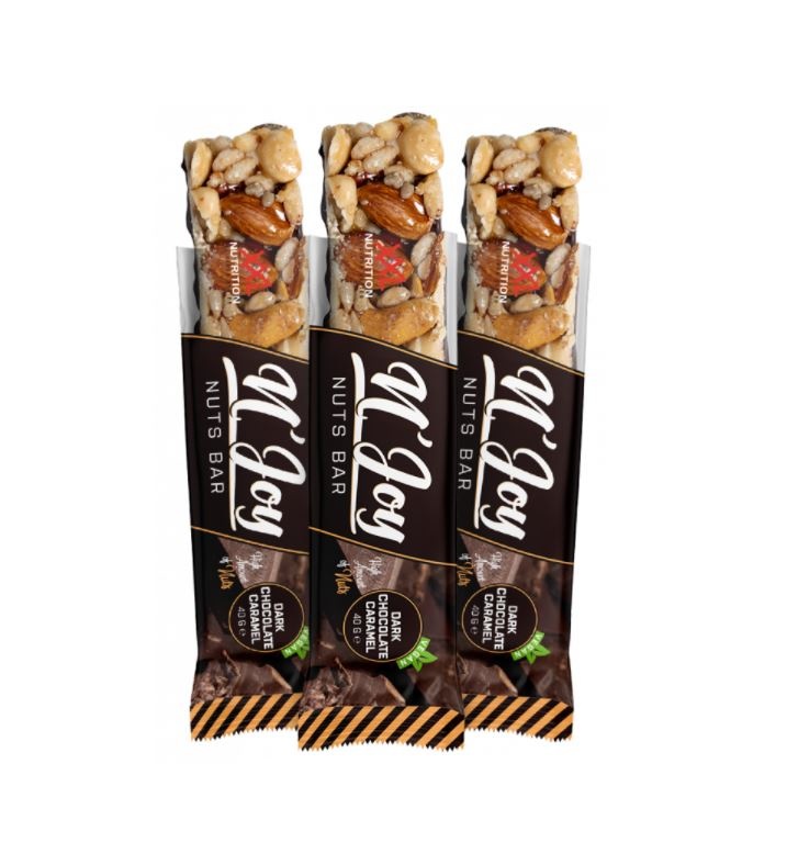XXL N'Joy Nuts Bar dark chocolate caramel reep 40 gram Fast24 supplements