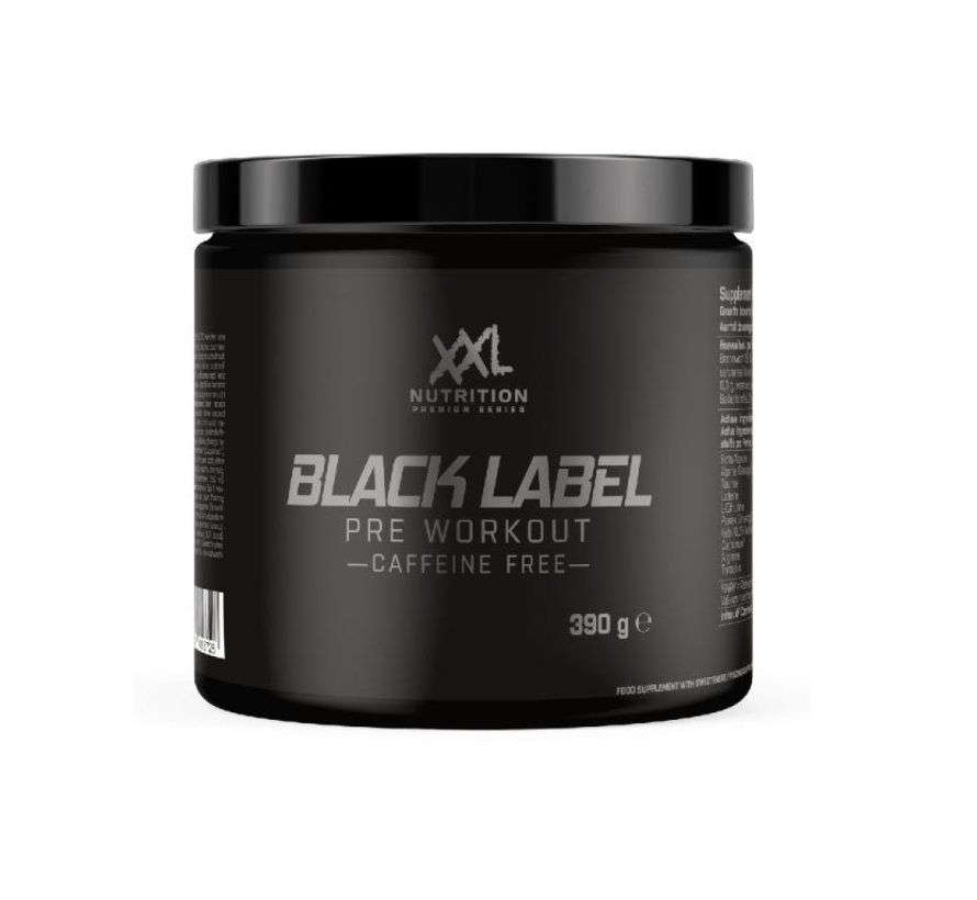 Black Label - Pre Workout Orange Fruit Cafeïne Free  (390 gram)