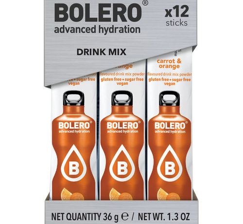 Bolero  Sticks (Sachets), smaak Carrot & Orange (12x3 gram)