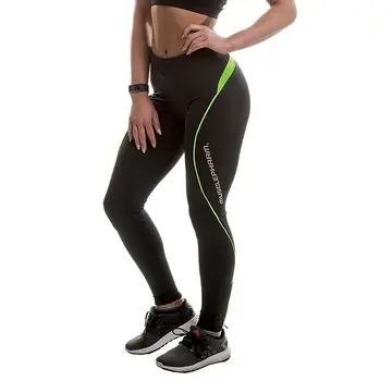 Musclepharm Sportswear Detailed Tight Legging - Black-Lime Green - Maat -L-