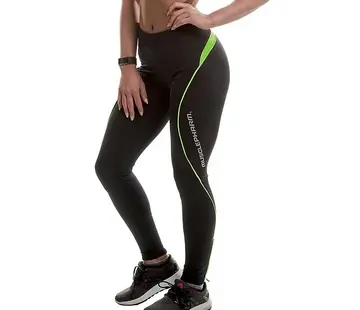 Musclepharm Sportswear Detailed Tight Legging - Black-Lime Green - Maat -M-