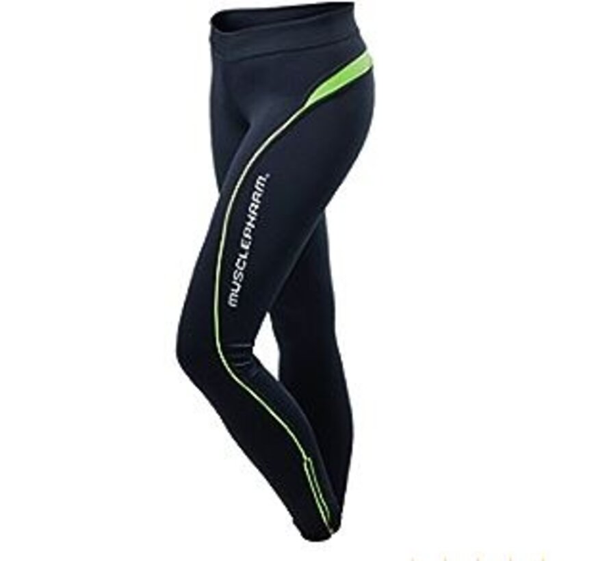 Detailed Tight Legging - Black-Lime Green - Maat -XS-