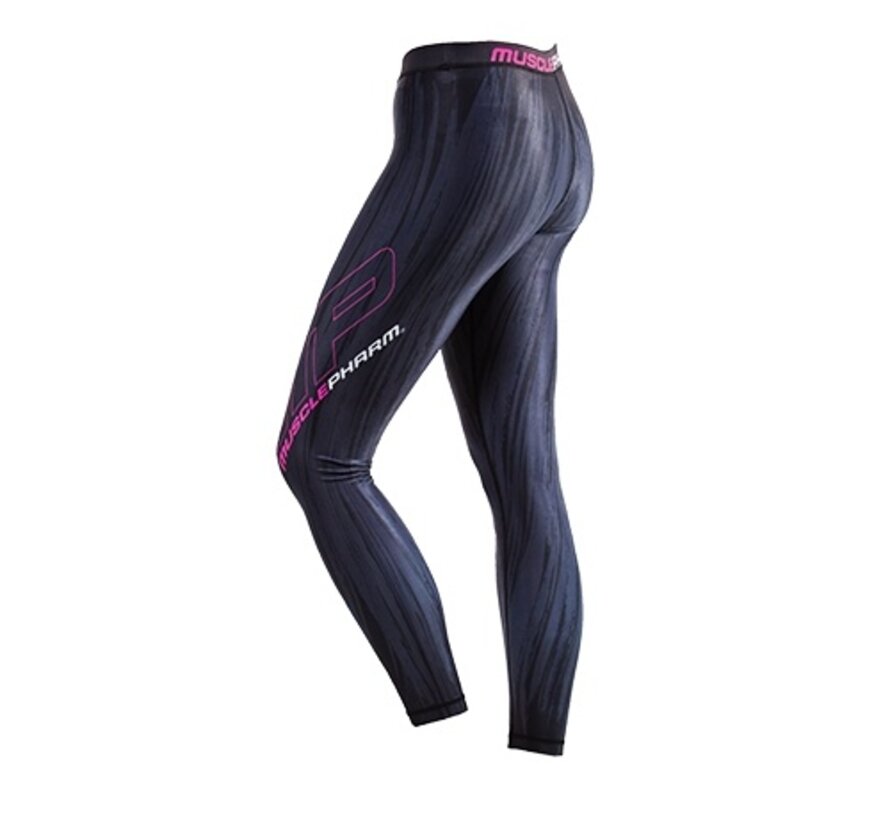 Refined Stroke Full Length Leggings Black Hot Pink - Maat -L-