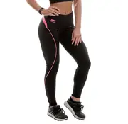 Musclepharm Sportswear Refined Stroke Full Length Leggings Black Hot Pink - Maat -XS-