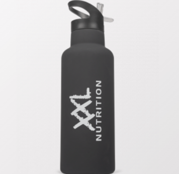 XXL  Insulated (Geïsoleerde) Straw Bottle - 500 ML, Kleur: zwart