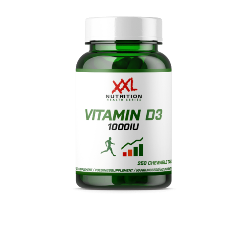 XXL  Vitamine D3 1000iu 250 kauwtabletten met fruitsmaak