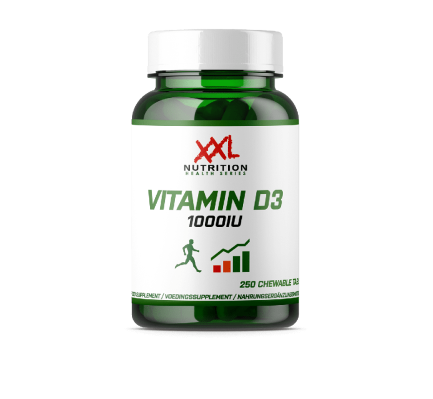 Vitamine D3 1000iu 250 kauwtabletten met fruitsmaak