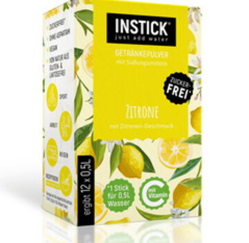 INSTICK Lemon voor 12x0,5 liter suikervrije dranken. 12x2,5 gram