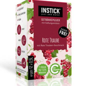 INSTICK Red Grape voor 12x0,5 liter suikervrije dranken. 12x2,5 gram