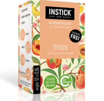 INSTICK Peach voor 12x0,5 liter suikervrije dranken. 12x2,5 gram