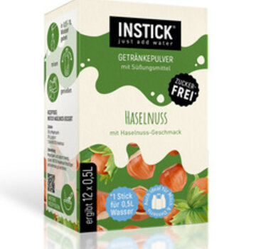 INSTICK Hazelnut voor 12x0,5 liter suikervrije dranken. 12x2 gram