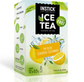 INSTICK Ice Tea Lemon (extract van zwarte thee) voor 12x0,5 liter suikervrije dranken. 12x2,5 gram