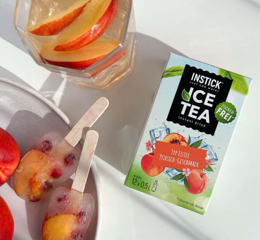 Ice Tea Peach (extract van zwarte thee) voor 12x0,5 liter suikervrije dranken. 12x3 gram