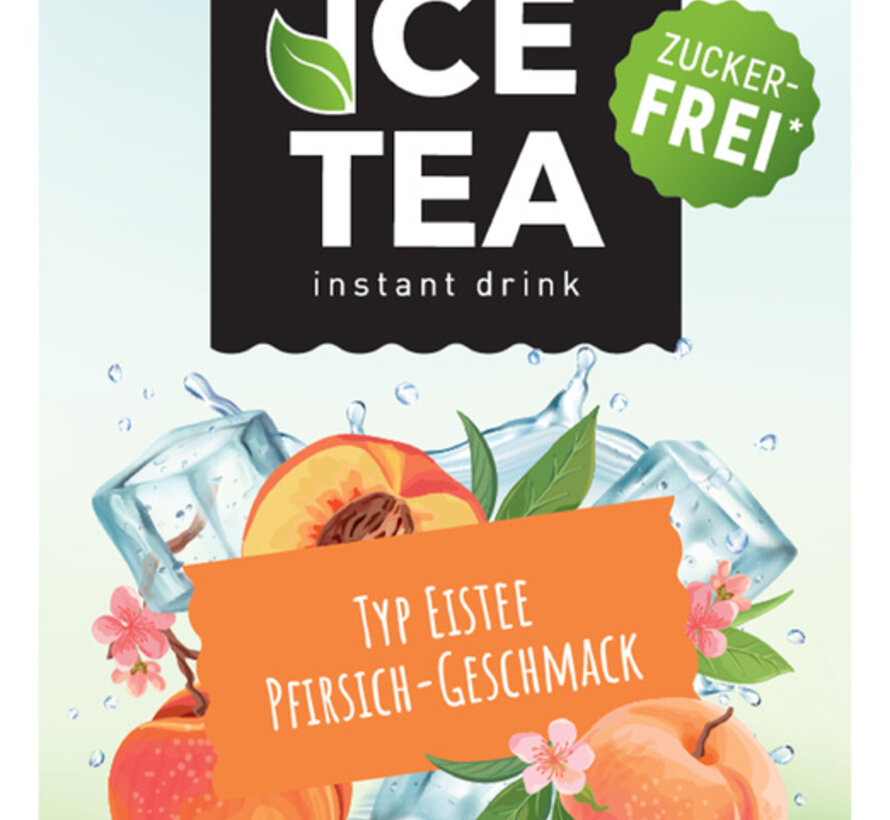 Ice Tea Peach (extract van zwarte thee) voor 12x0,5 liter suikervrije dranken. 12x3 gram