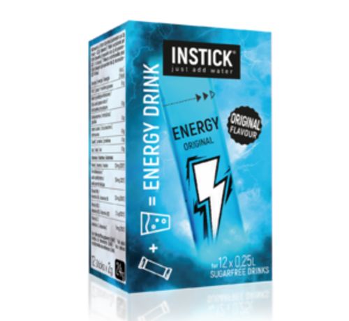 INSTICK Energy Original voor 12 x 0,25 liter suikervrije energydrank