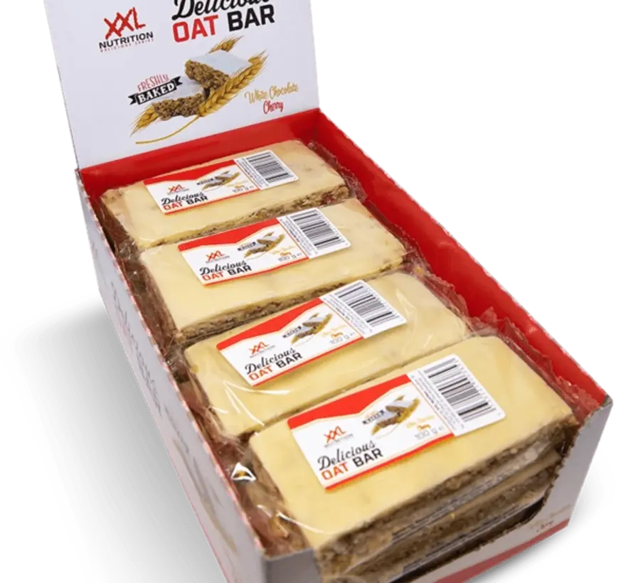 Delicious Oat Bar, witte Chocolade / Kers. 12x100 gram